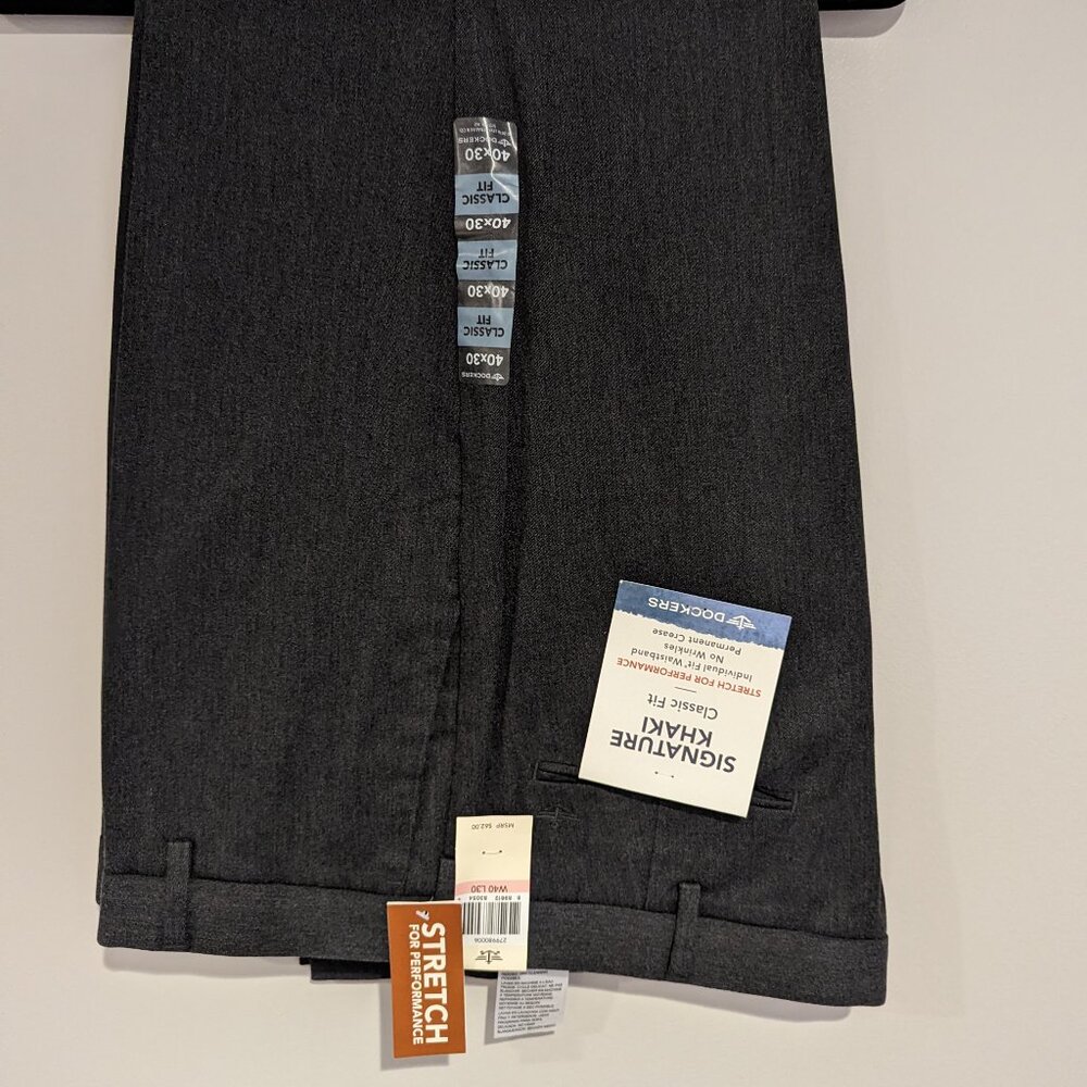 Dockers Signature Khaki Classic Fit Mens Stretch Cotton Pants 40W/30L